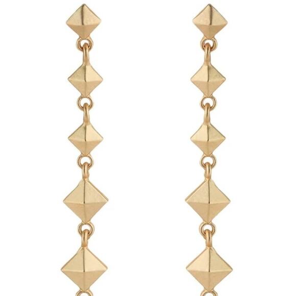 JARDIN Gold Blue Sodalite Stone Dangle Drop Post Earrings ~ NEW - Picture 7 of 7